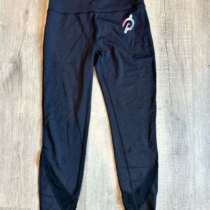 Peloton Cropped Leggings with Mesh Detail, Size L, Athletic Wear-High waisted